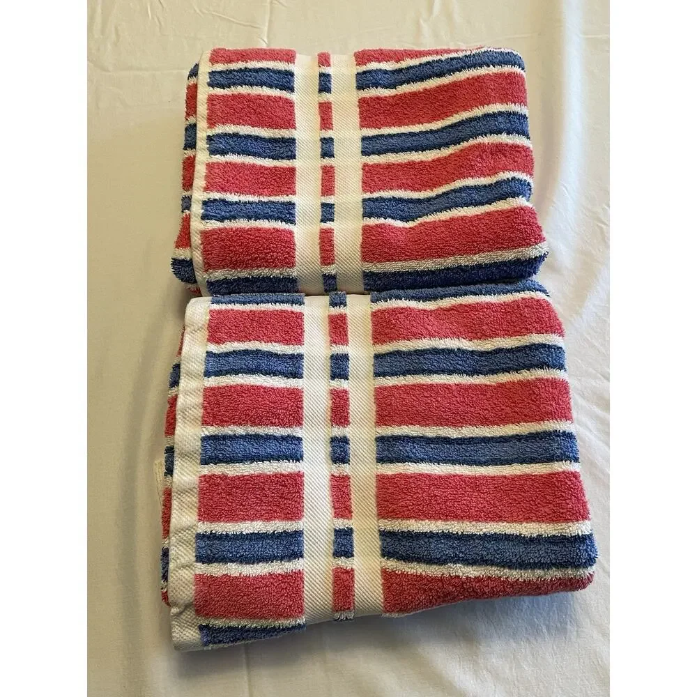 Ralph Lauren Bath Towels, Vintage 1990S Americana Flag Stripe Set Of Two